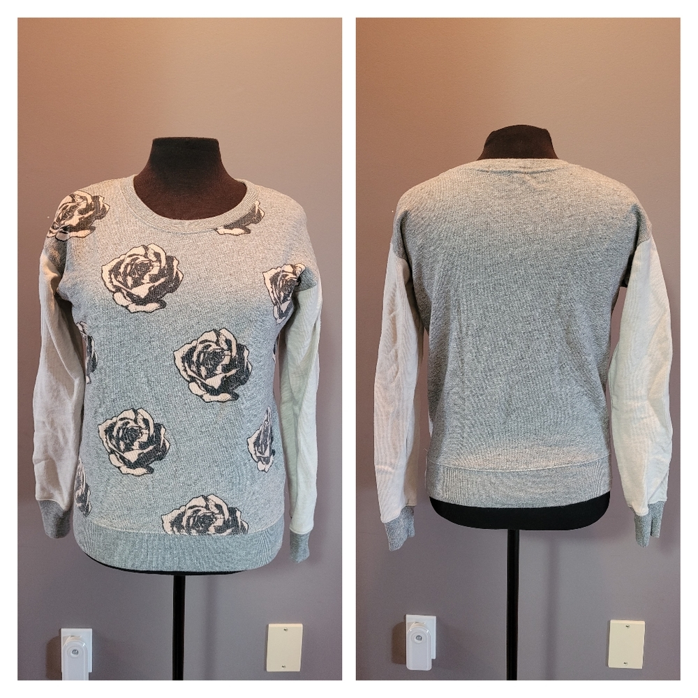 J crew pop art flowers sweatshirt